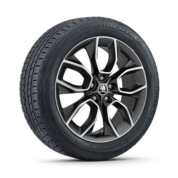 SKODA 19 inch lichtmetalen zomerset, Crater, mat zwart