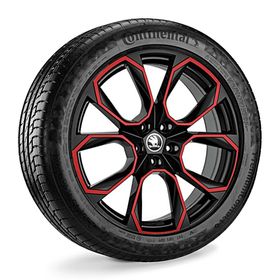 SKODA 20 inch all-seasonset, Xtreme zwart/rood - Škoda Kodiaq
